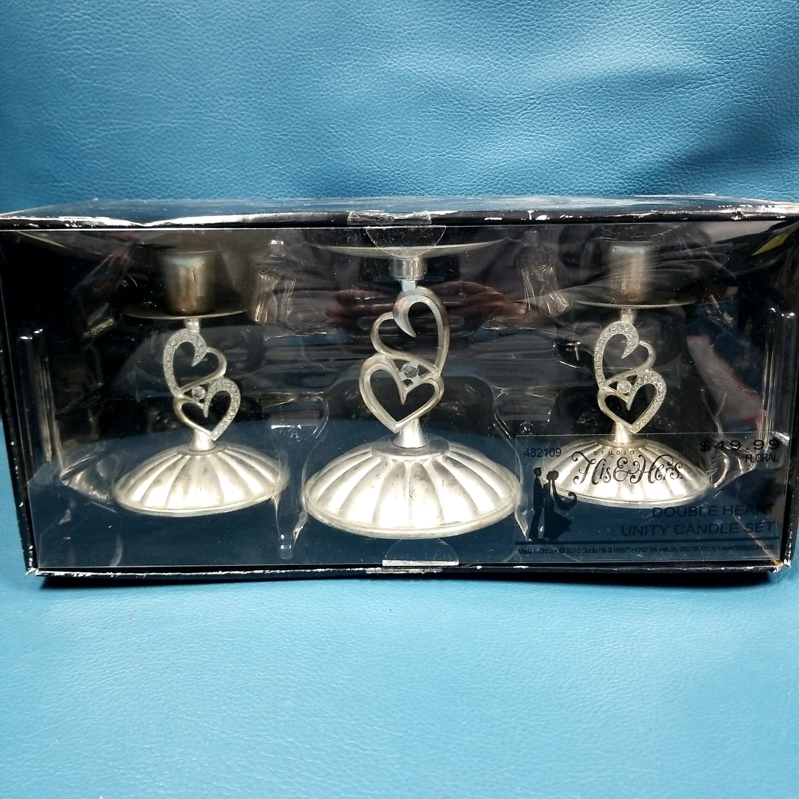Studio His And Hers Double Heart Unity Candle Set Valentines