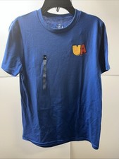 Under Armour Youth Boys Blue T Shirt Graphic Print Short Sleeve Size YM