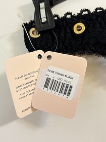 NWT Agent Provocateur STEVIE Lace Thong Black Lace 2 S Boudoir Vamp Luxury