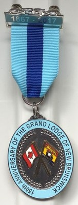 Freimaurer 150th Anniversary Jewel Grand Lodge of New Brunswick Canada