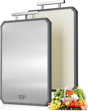 SNOWCLAD Stainless Steel Cutting Board,Double Sided Steel Bread Boards for Kitch