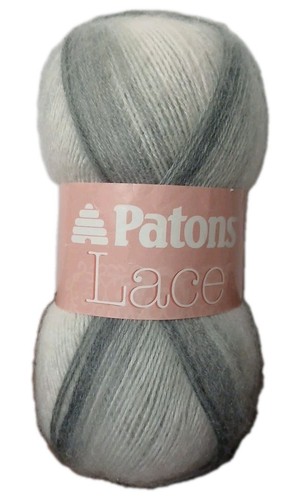 Patons LACE Yarn PATINA #33046 Gray Grey 3 Oz Skein
