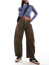 Free People We The Free good luck coated barrel jeans Brown size 28 NEW