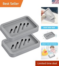 Durable 2PCS Grey Soap Dishes - Easy Clean, Extend Soap Life for Bath  Kitchen