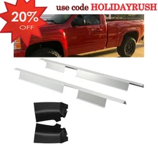 For 2007-2013 Silverado Pair 4 Door Crew Cab Outer Rocker Panel And Cab Corner/