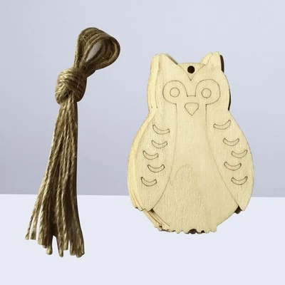 10pcs owl hölzerne Anhänger Walltür Home Party Hängende Ornament Owl Ornamente - Bild 1 von 4
