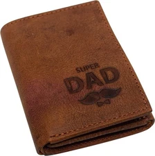 Swiss Marshall Super Dad Real Leather Men's RFID Blocking Trifold Wallet with...