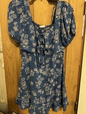 Floral Puff Shoulder Summer Dress With Flowers And Polka dots