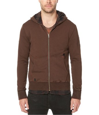 Sweat à Capuche Homme Buffalo David Bitton – Noir, Taille L, Zip Intégral, Doublé