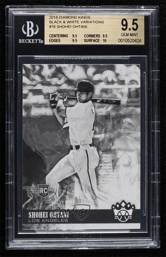 2018 Diamond Kings Black & White Variation Shohei Ohtani BGS 9.5 Rookie RC 1b9