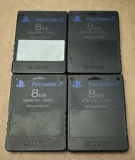 Lot Of 4 Sony PlayStation 2 8MB Memory Card - Black - SCPH-10020 -Tested