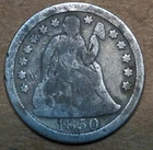 3 Coin Lot 1850 Seated Dime 1907 Barber Dime 1858 Flying Eagle