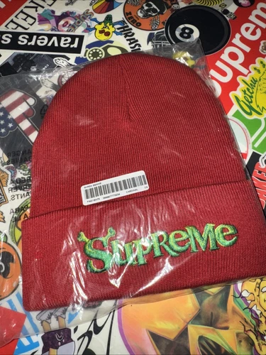 Bonnet Supreme Shrek Logo Cardinal Rouge OS NEUF FW21