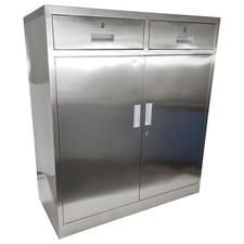 2 Drawers Medical Medicine Sterile Storage Cabinet with Lock Stainless Steel
