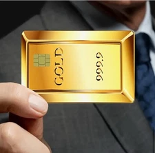 Pure Gold Bar 999.9 Money Credit Debit Card Skin Sticker 2 PC Set #497