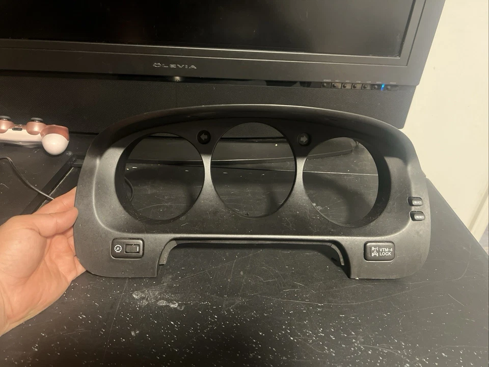 2001 2002 2003 2004 Acura MDX Black Speedometer Cluster Cover Bezel OEM - Image 3 of 3