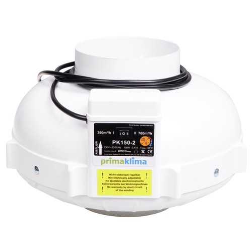 Rohrlüfter PrimaKlima 2-Stufen 390/ 760m³ - 150mm - Growbox, Abluft - AKF - Bild 1 von 4