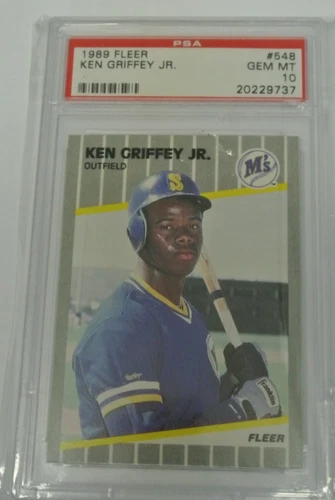 1989 Fleer Ken Griffey Jr. Rookie Card PSA 10 Gem Mint RC #548 Mariners Baseball