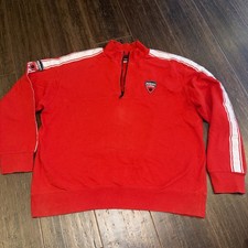 Vintage Ducati Corse Mens Red Zip Pullover Sweatshirt Motorcycle Racing Size 2XL