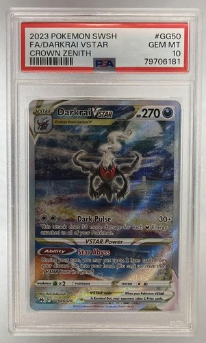 2023 Pokemon Sword & Shield Crown Zenith Full Art Darkrai VSTAR #GG50 PSA 10