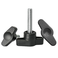 M4 M5 M6 M8 Thumb Screws With Tee Wing Knob Head Black Plastic Grip Bolt 27 36