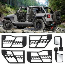 Off Road Tubular Trail Doors Fit for 2018-2022 Wrangler JL Tube Door w/ Mirror