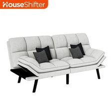 70" Folding Futon Sleeper Sofa Bed Set 3 in 1 Convertible Adjustable Backrest
