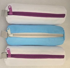 3-Bags Small Pencil Case Makeup Cosmetic Zipper Bag 7.75"x2.25"x2.25" Multicolor