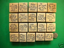 20 Scripture Stamps, Wood Mounted, Set #1