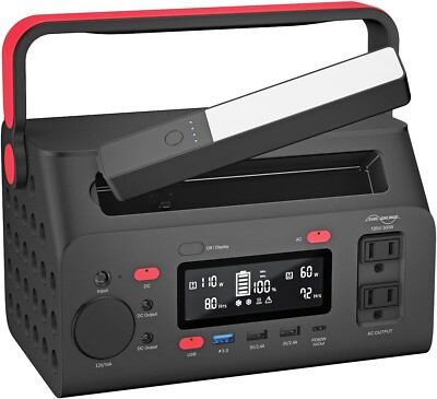 Energizer 293W Portable Power Station Flashlight Solar Generator AC Outlet NEW