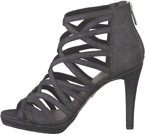 Tamaris Sandali Da Donna Neri Taglia 39 Tacco Alto 10 Aperti Glam Scarpe Estive