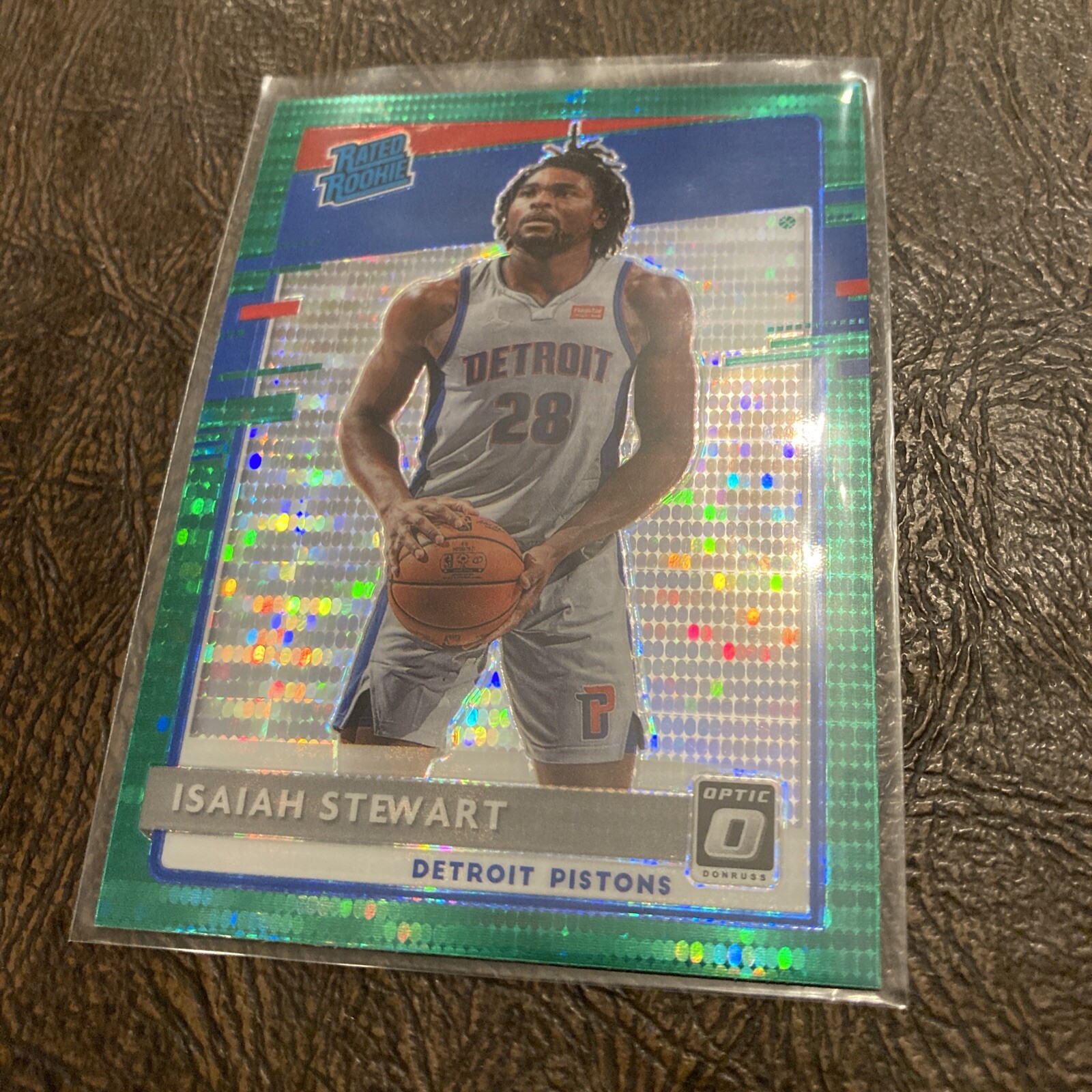 2020-21 DONRUSS OPTIC Isaiah Stewart GREEN PULSAR FANATICS  RC  #166 Pistons