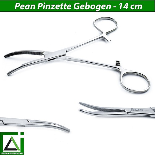 3er-Set Hämostatische KFO Zahnchirurgie Pean Arterienklemme Pinzette Gebogen Neu - Picture 6 of 6