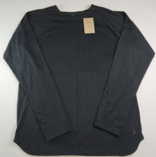 Nike Mens Solid Black Long Sleeve Drifit Crew...