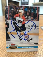 1991-92 TOPPS STADIUM CLUB #334 MURRAY BARON SIGNED AUTOGRAPHED CARD A
