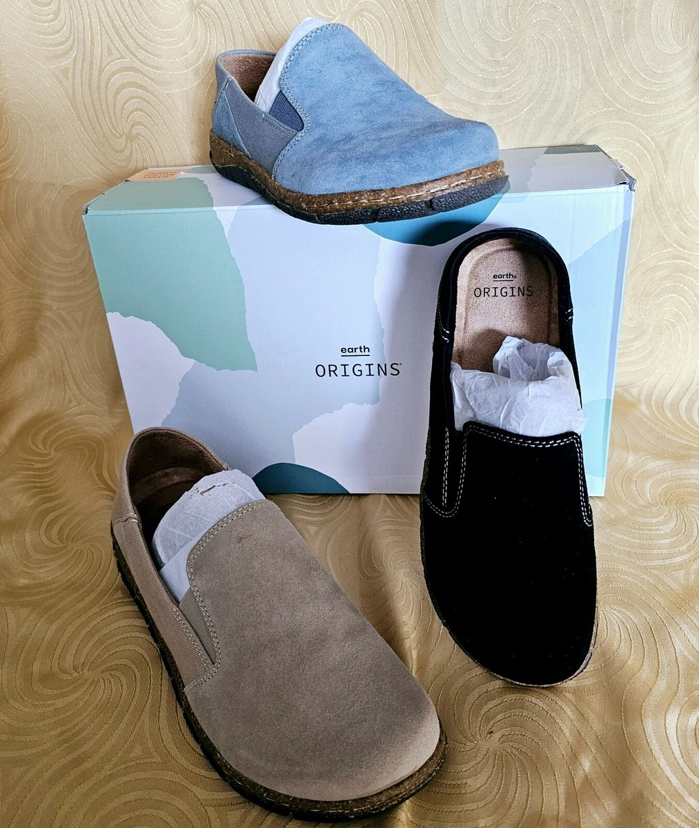 Earth Origins Suede Patchwork Slip-Ons Erica Choose Size