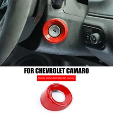 Red Engine Start Stop Key Socket Cover Ring Trim for 2010-2015 Chevrolet Camaro