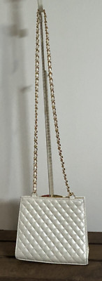 Amanda Smith Off-White Pearl Quilted Evening Shoulder Bag by - 6.5'' x 7.5'' x 3''