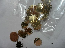 Vintage Gold Metallic Carnation Sequins -approx 50 pcs
