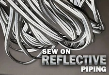 Sports/Safety Silver Trim High Visibility Edging Sew On Reflective Piping 1cm Wd