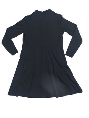 h&m knit midi dress Basic Long Sleeve Knitted Stretch Size Large Black A-Line lace mermaid dress