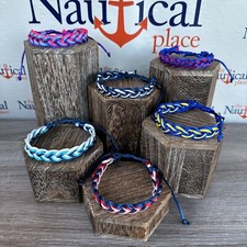 8" Hand Tied Sailor Knot Bracelet w/ Quick Slipknot, Waterproof Braided Nautical