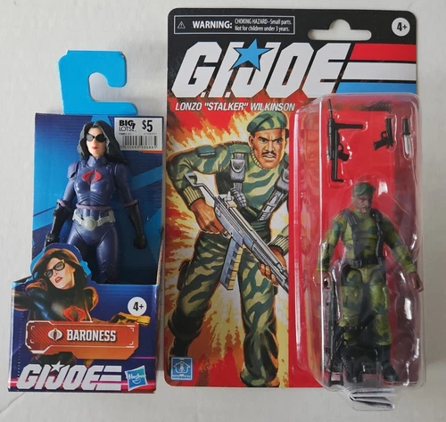 NEW HASBRO GI JOE RETRO COLLECTION LONZO STALKER WILKINSON BARONESS FIGURES! a50
