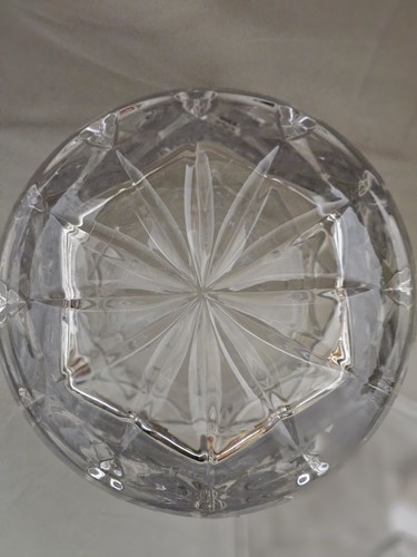 Lady Anne by Gorham Crystal Biscuit Barrel w/ Lid 9" H x 6.5" Diameter Hexagon - Picture 9 of 14
