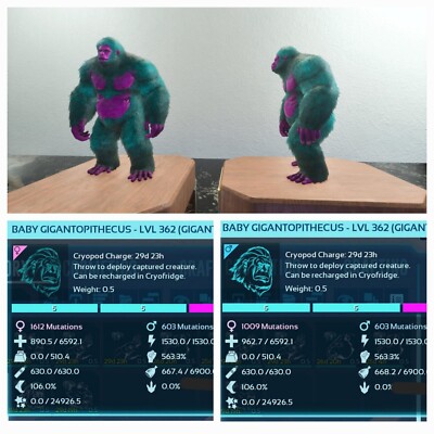 ARK ASA PVE OFFICIAL PAIR BABY GIGANTOPITHECUS C.CANDY HIGH STATUS PC/XBOX/PS5