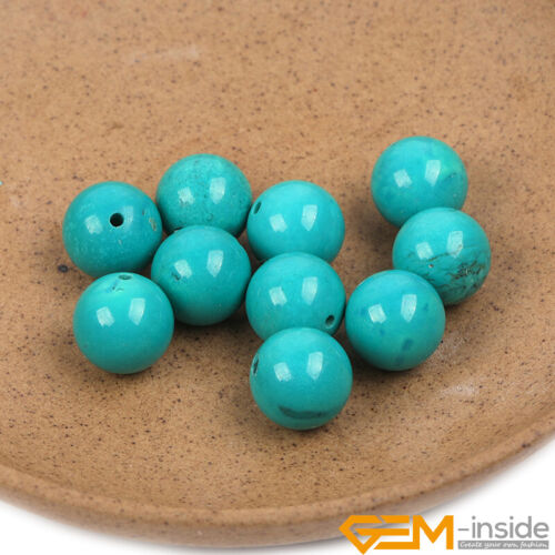 Round Blue Tourquoise Stone Loose Beads For Jewellery Making 15" Wholesale AU - Foto 58 di 70