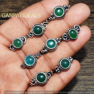 Green Onyx Gemstone Ring Wholesale Lot 925 Sterling Silver Plated Rings Jewelry