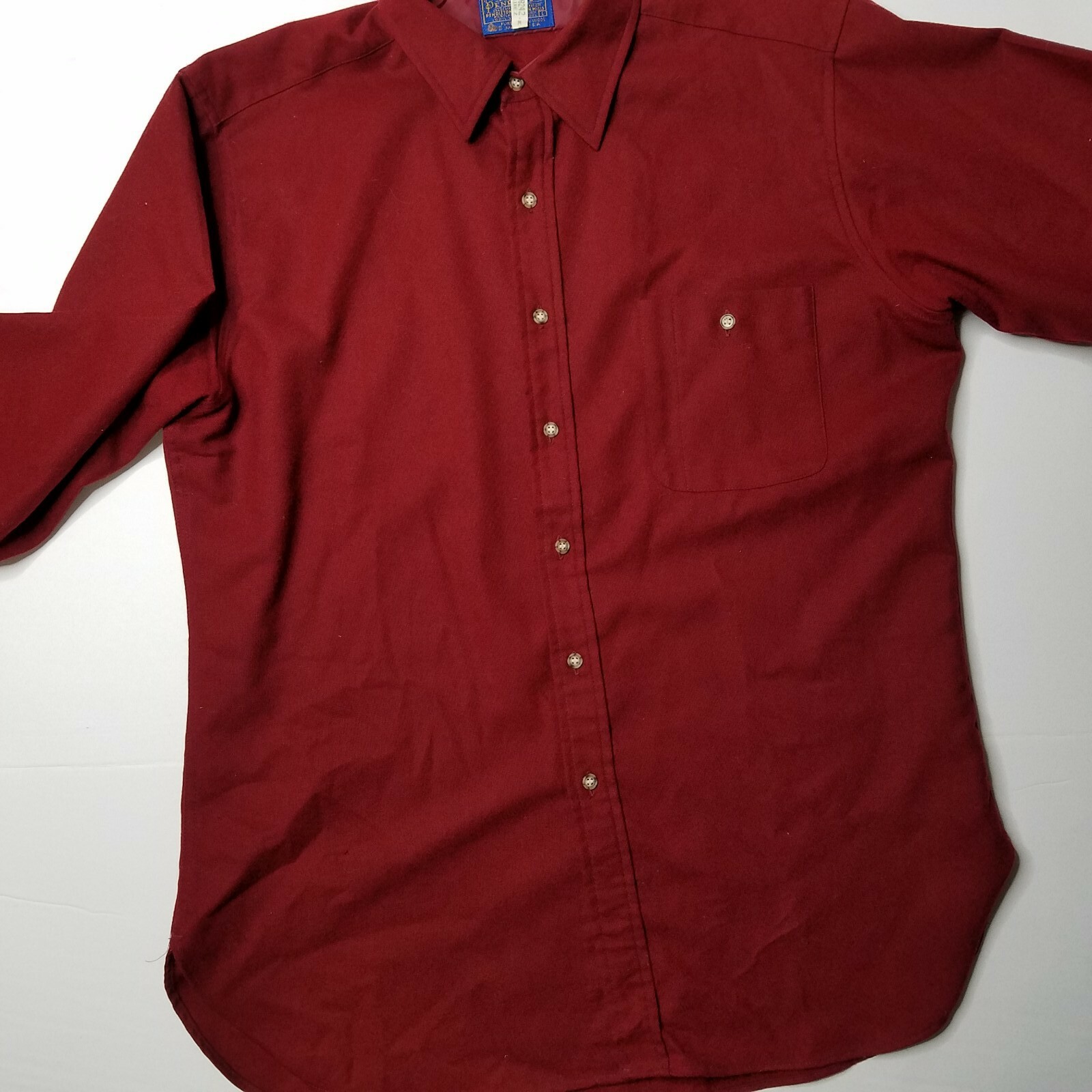 Pendleton Flannel Solid Red Long Sleeve Button Fr… - image 7