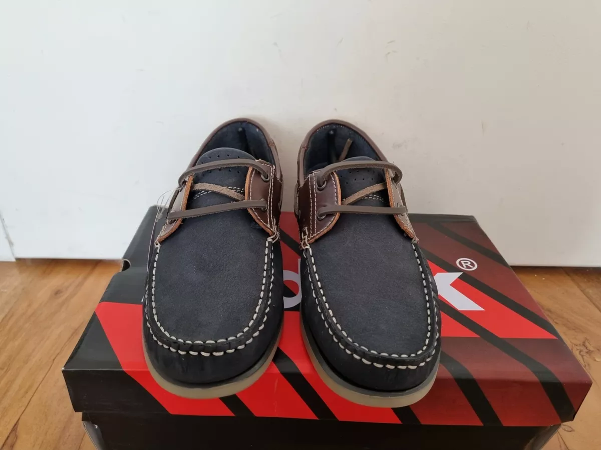DEK Moccasin Navy Brown Boat Shoes