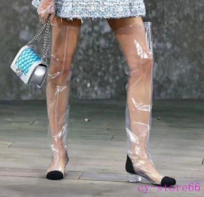 clear high boots